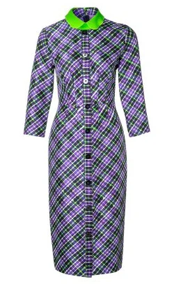 Crazy Deals Checked Purple Dress