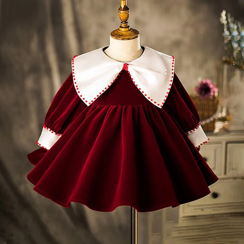 Final Markdown Girl Christmas Dress Baby Girls Birthday Dresses Toddler Wine Red Bow Formal Princess Dress Final Markdown Girl Christmas Dress Baby Girls Birthday Dresses Toddler Wine Red Bow Formal Princess Dress