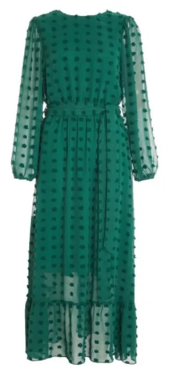 Members Only Green Sleeved Midaxi Dress