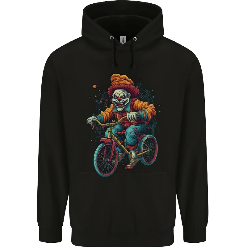 Massive Deals Demonic Clown On a Bicycle Cycling Halloween Mens 80% Cotton Hoodie