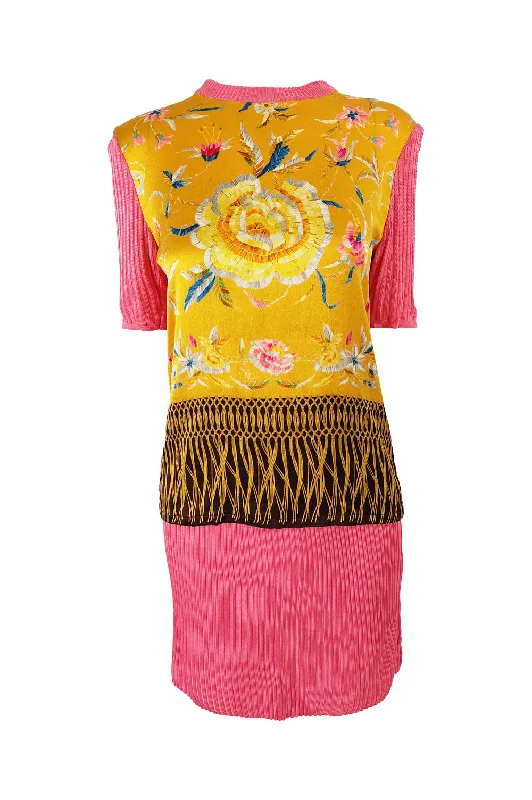 Markdowns Christian Lacroix Vintage Womens Knit & Silk Skirt Suit, 1990s