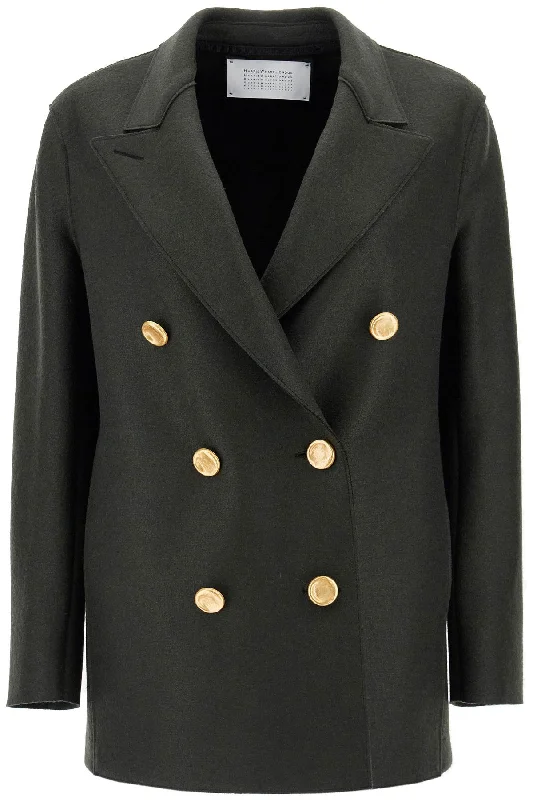 Deal Dash Double-breasted Wool Pressed Caban  - Khaki