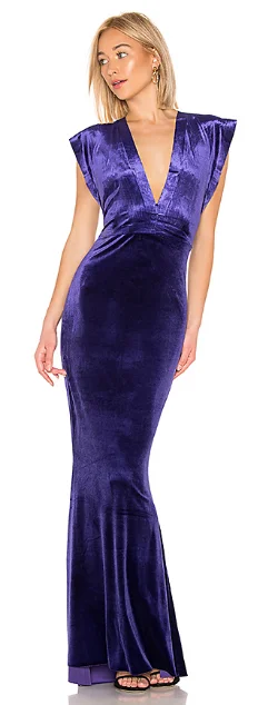Savings Event Rectangle Velvet Gown