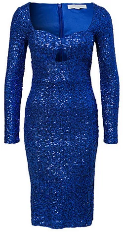 Bargain Prices Long Sleeve Sequin Dress Blue