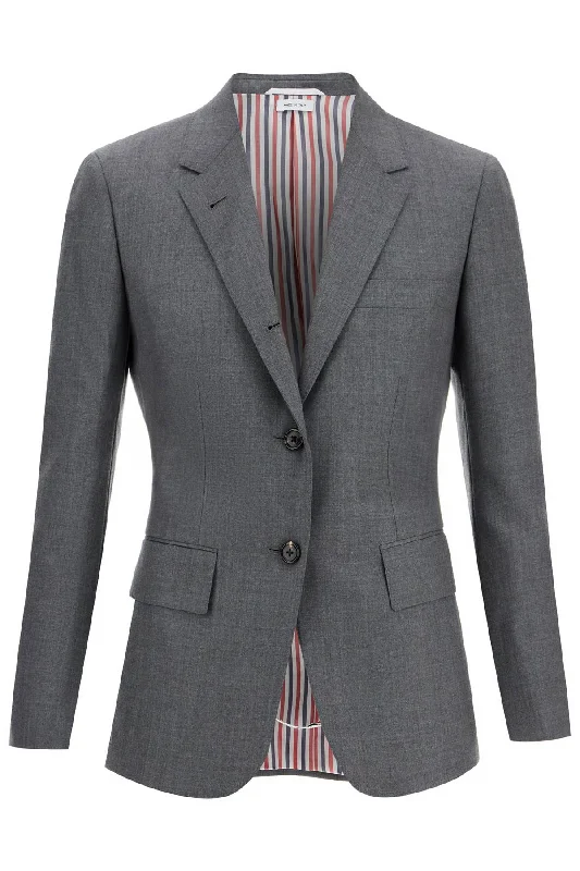 Wool Twill Jacket In Slim Fit Style  - Grey