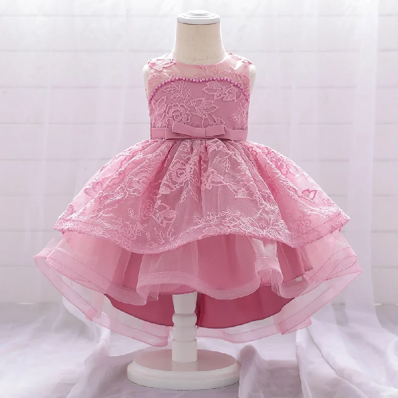 Closeout Sale Baby Girl Formal Princess Dresses Infant Embroidered Tailing Birthday Party Dresses
