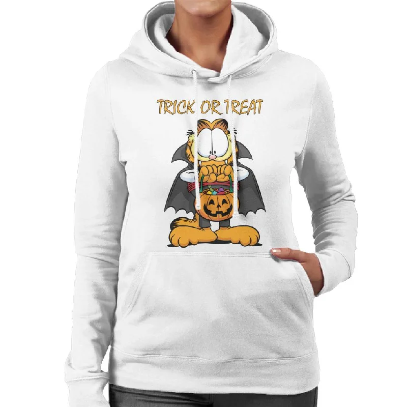 Super Deal Garfield Halloween Trick Or Treat Women's Hooded Sweatshirt