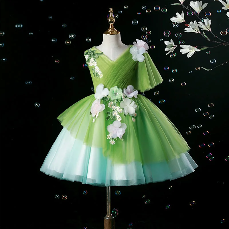 The Best Prices Girl Sumeer Garden Flowers Party Birthday Princess Dress