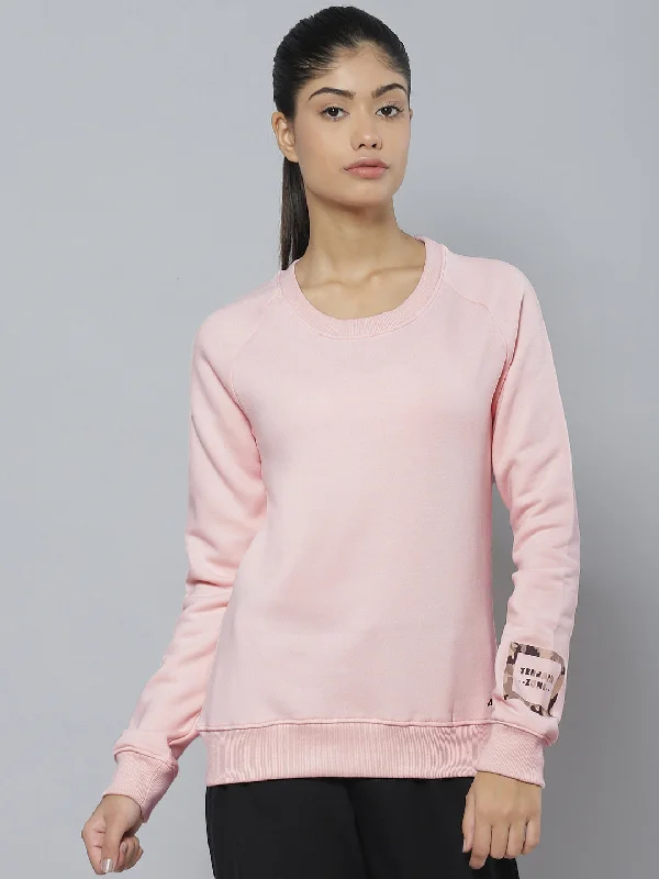 Alcis Women Peach-Coloured Printed Sweatshirt