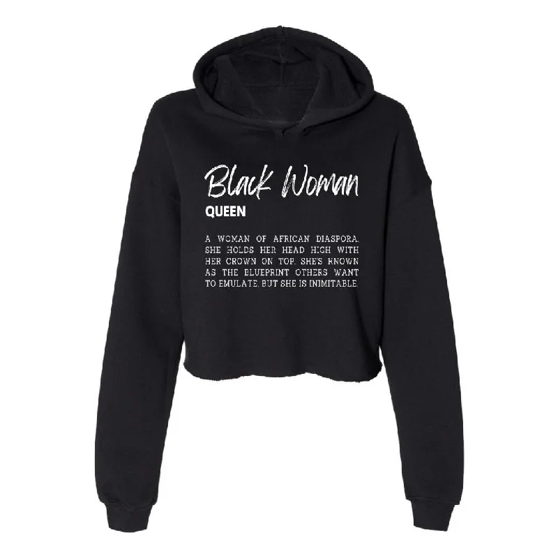 Black Woman Defined Cropped Hoodie