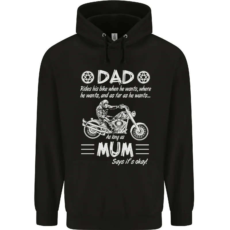 Limited Stock Dad Mum Biker Motorcycle Motorbike Funny Mens 80% Cotton Hoodie