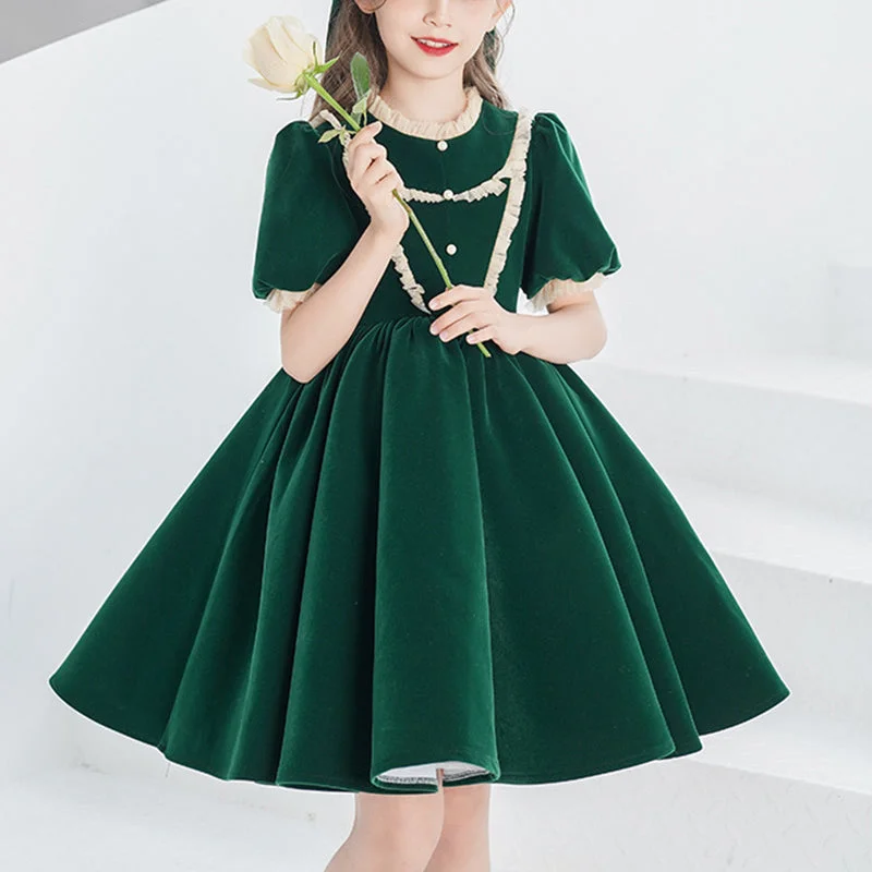 Lowest Price Little Girl Dress Toddler Elegant Satin Princess Party Formal Communion Pageant Dress