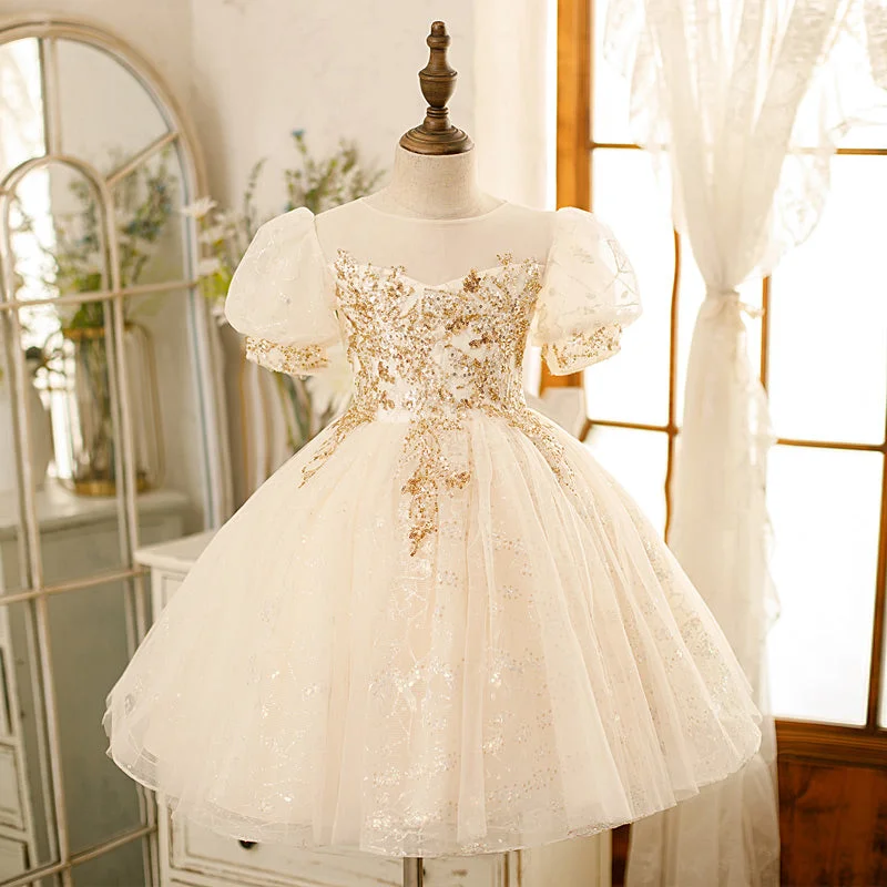 Doorbuster Deal Baby Girl Baptism Dress Girl Elegant Puff Sleeve Sequin Birthday Party Dress Doorbuster Deal Baby Girl Baptism Dress Girl Elegant Puff Sleeve Sequin Birthday Party Dress