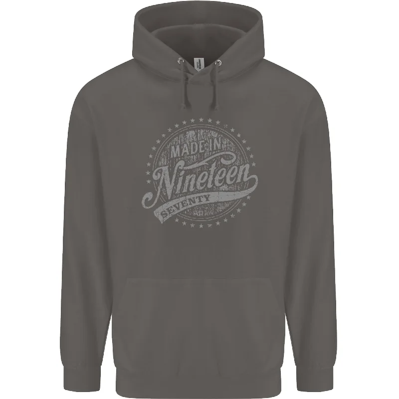 Warehouse Sale Distressed 54th Birthday Made In 1970 Mens 80% Cotton Hoodie Charcoal Warehouse Sale Distressed 54th Birthday Made In 1970 Mens 80% Cotton Hoodie Charcoal