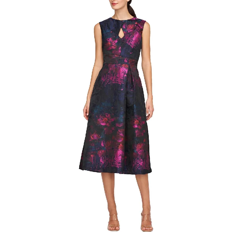 Kay Unger New York Womens Beckett Sleeveless Midi Cocktail And Party Dress