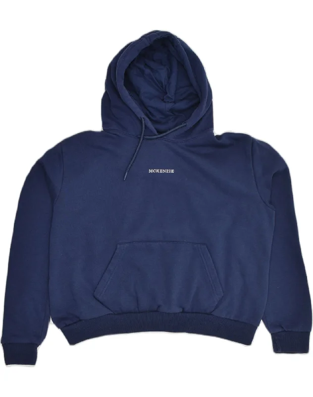 New Arrival MCKENZIE Womens Oversized Hoodie Jumper UK 12 Medium  Navy Blue Cotton