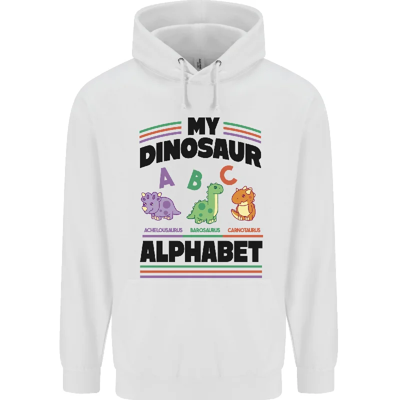 Discount Days Dinosaur Alphabet Achelousaurus Barosaurus Mens 80% Cotton Hoodie