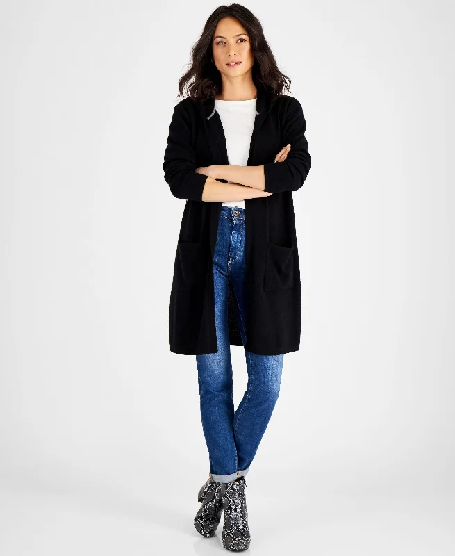 One-DAY Sale Women's 100% Cashmere Open-Front Hoodie