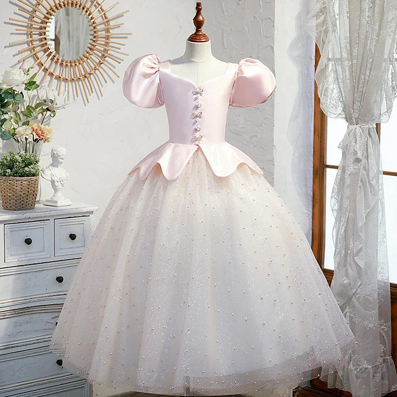 Quick Sale Flower Girl Dress girl Summer Pink Pageant Bead Birthday Wedding Formal Dress Quick Sale Flower Girl Dress girl Summer Pink Pageant Bead Birthday Wedding Formal Dress