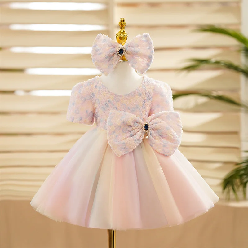Great Bargains Baby Girl Rainbow Wedding Puffy Birthday Princess Dress