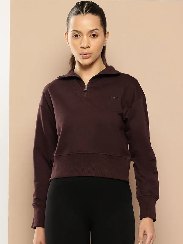 Alcis Women Solid Sweatshirt