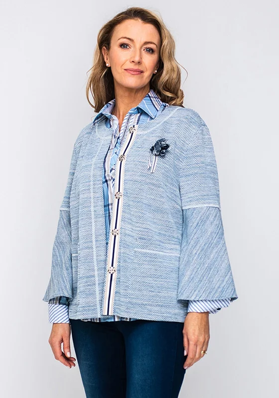 Incredible Offers Just White Cardigan with Detachable Flower, Blue