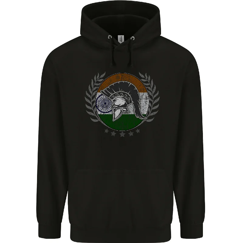Year-End Sale India Bodybuilding Flag Gym Training Indian Mens 80% Cotton Hoodie