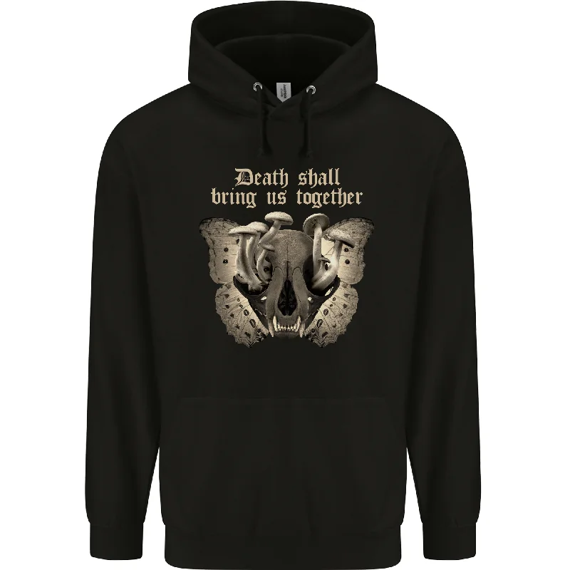 Huge Savings Death Together Butterfly Skull Mushrooms Mens 80% Cotton Hoodie