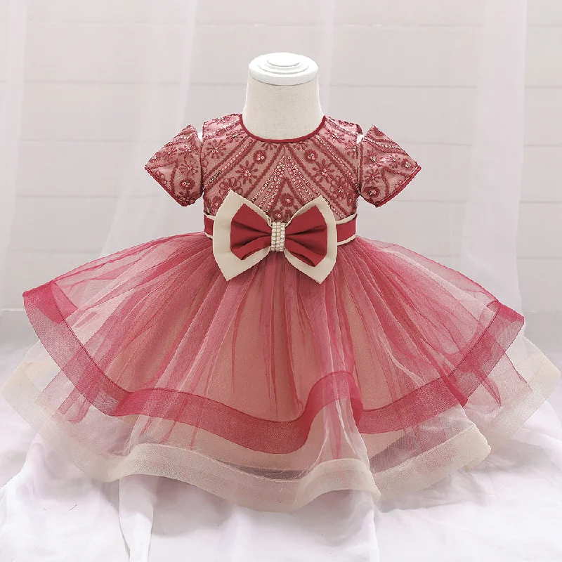 Unmissable Offer Infant  Birthday Dresses Baby Girl Sequin Embroidered Puffy Prom Dress