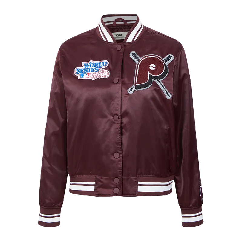 Price Buster CHAMARRA DE SATÉN MLB PHILADELPHIA PHILLIES MASH UP PARA MUJER