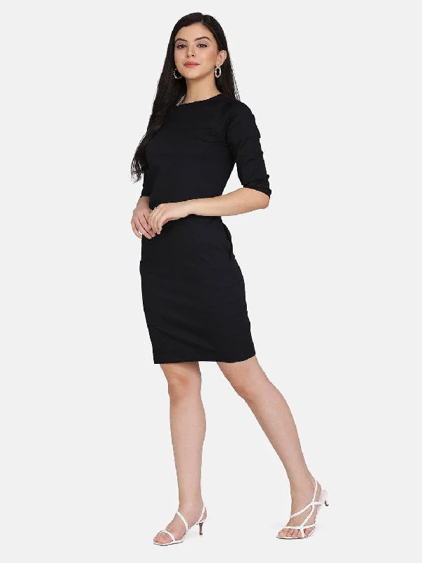 Overstock Stretch Sheath Dress - Black