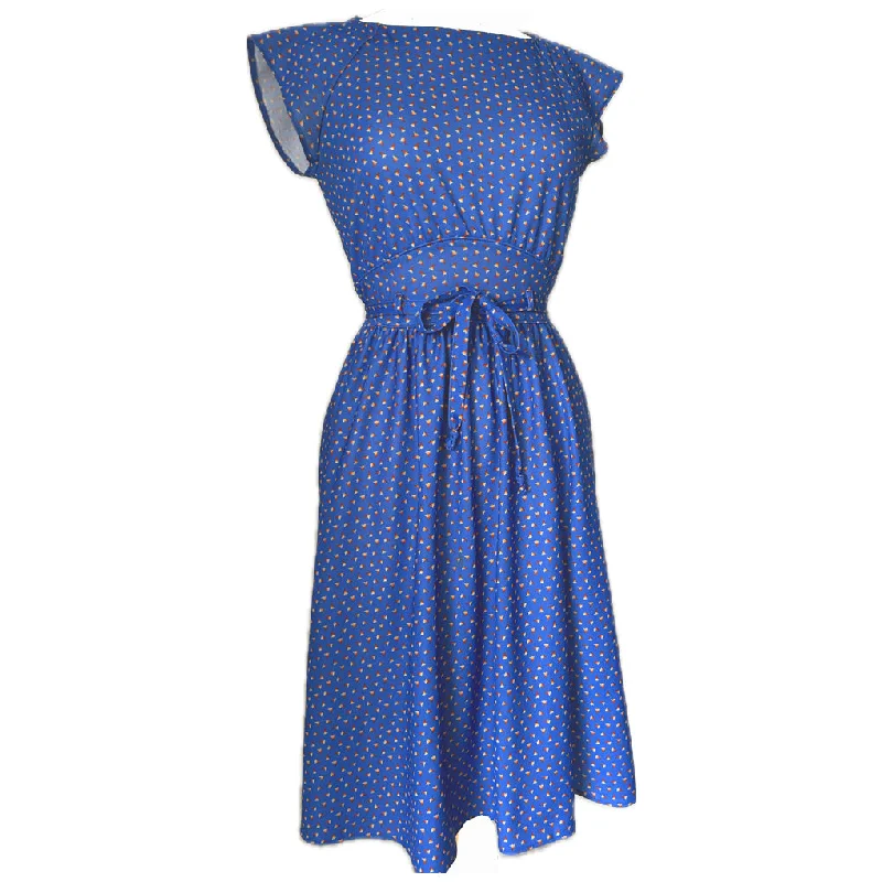 Buy More, Save More Flowerbud print vintage late 1970s belted day dress