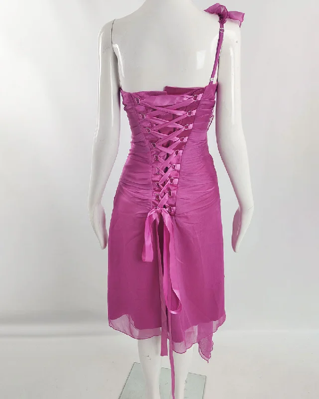 Lowest Prices Charas Vintage y2k Fuchsia Pink Corset Back Dress, 2000s