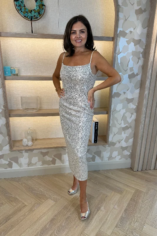 YEAR-End Sale Alana Sequin Dress In Silver