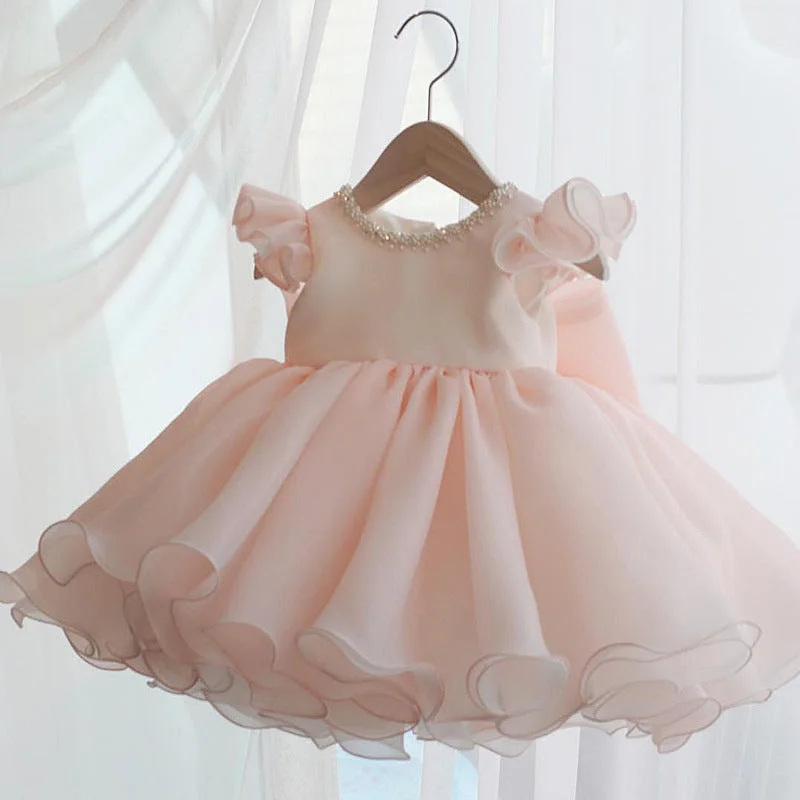 Limited Stock Girl Birthday Dresses Toddler Pink Puffy Party Formal Princess Dress