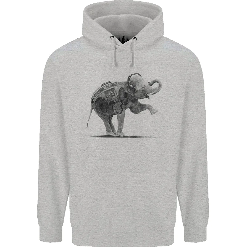 Time-Limited Offer Dancing Musical Elephant Ghetto Blaster Mens 80% Cotton Hoodie