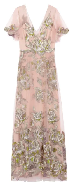 Can't Miss Metallic Embroidered Tulle Gown