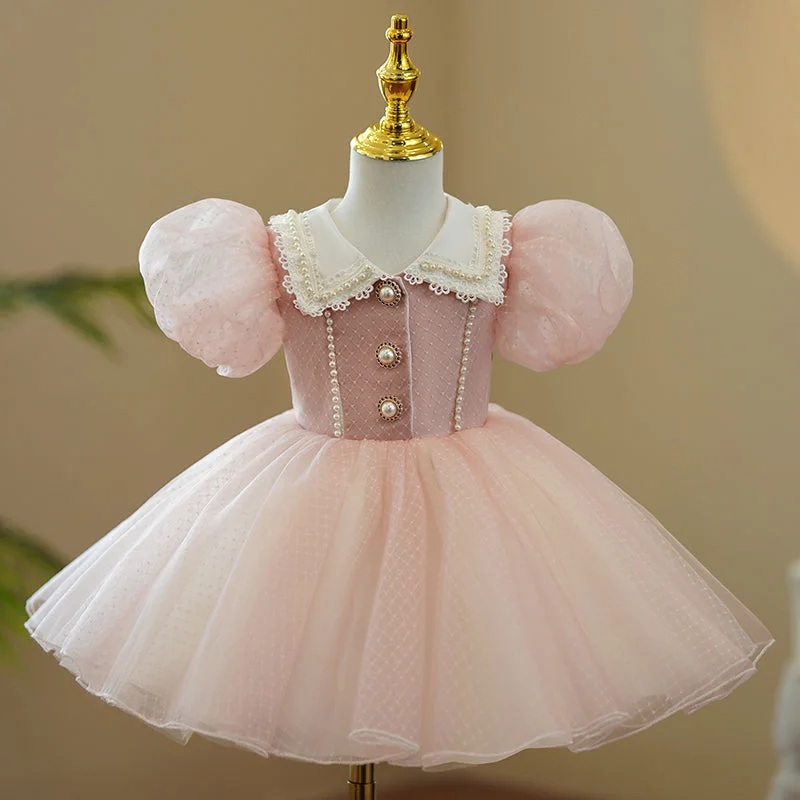 Closeout Baby Girl Birthday Party Dress Pink Cute Pageant Princess Dress