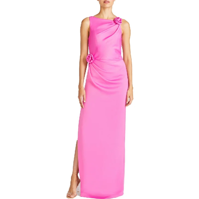 ML Monique Lhuillier Womens Pleated Full Length Evening Dress