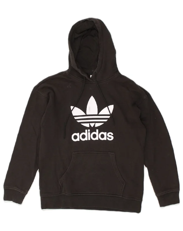 Final Clearance ADIDAS Womens Graphic Hoodie Jumper UK 8 Small Black Cotton