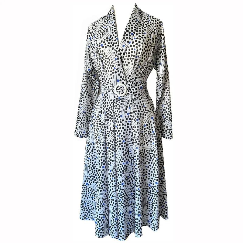 Reduced Prices Dotty black and white belted vintage 1980s wrap dress
