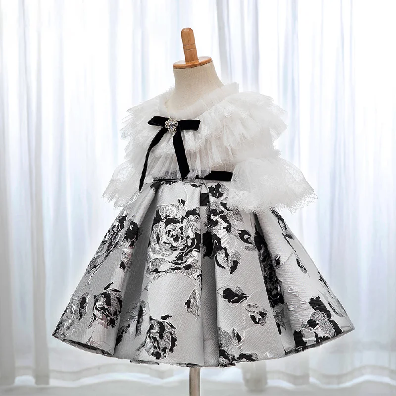 Limited Stock Baby Girl Elegant Summer Lace Print Princess Dress