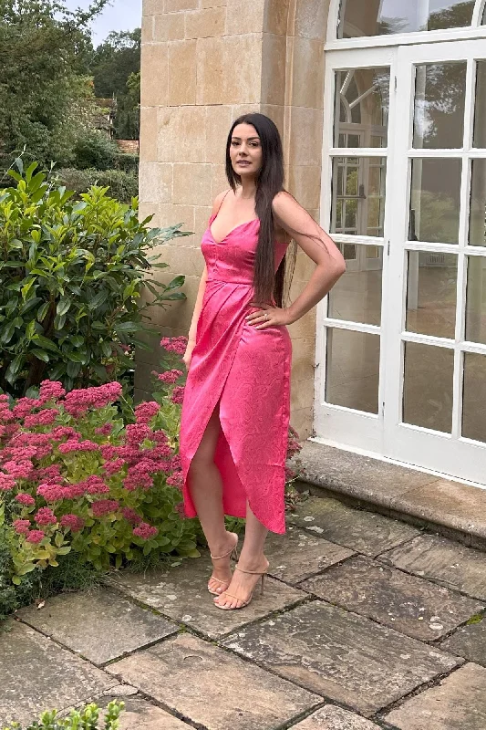Price Meltdown Vesper Margiela Pink Jacquard Midaxi Dress