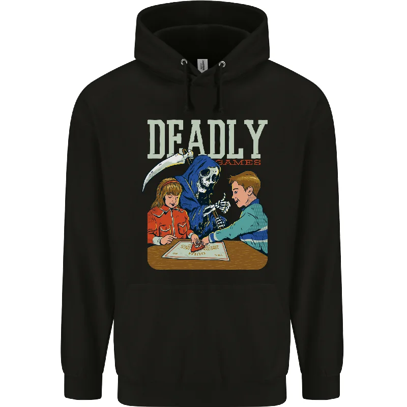 Don't Wait Deadly Games For Kids Grim Reaper Ouija Board Mens 80% Cotton Hoodie
