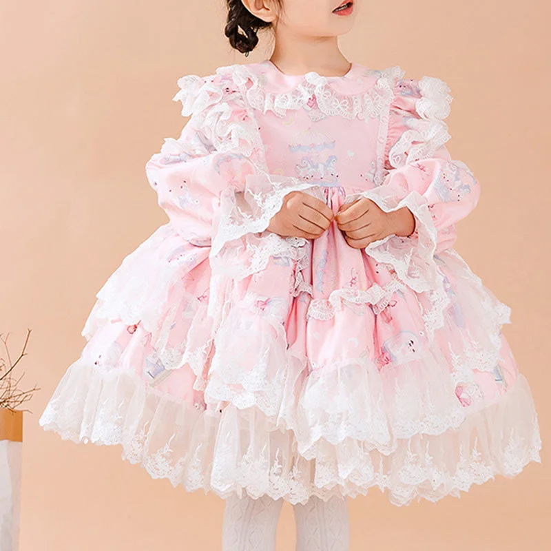 Great Deals Baby Girl Pink Long Sleeve Lolita Lace Dresses Girl Princess Party Dresses Great Deals Baby Girl Pink Long Sleeve Lolita Lace Dresses Girl Princess Party Dresses