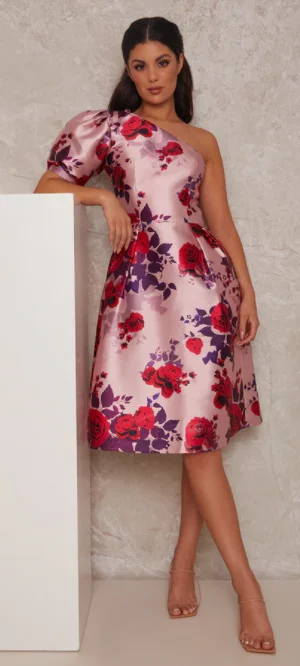 Seasonal Sale One Shoulder Puff Sleeve Dress
