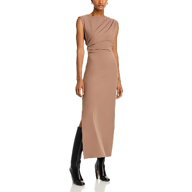 Line & Dot Womens Elley Ruched Long Sheath Dress