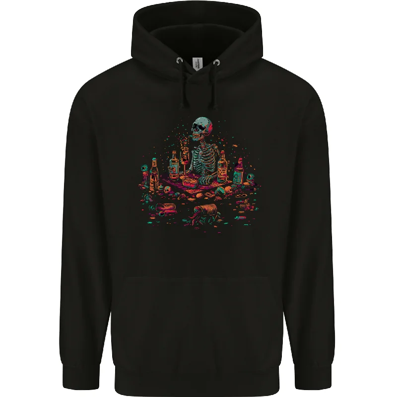 Special Savings Debauchery Death Skull Alcohol Beer Weed Mens 80% Cotton Hoodie