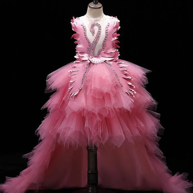 Year-End Clearance Girls Pageant Dresses Baby Girl Summer Tail Sleeveless Fluffy Princess Dresses