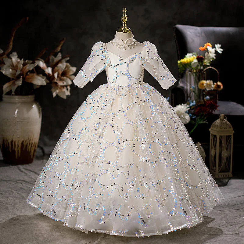Fantastic Offers Girl First Communion Dress Flower Little Girl Wedding White Princess Pageant Dress Fantastic Offers Girl First Communion Dress Flower Little Girl Wedding White Princess Pageant Dress